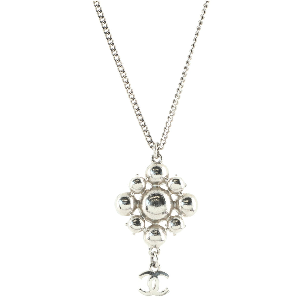 CC Drop Pendant Necklace Metal with Crystals