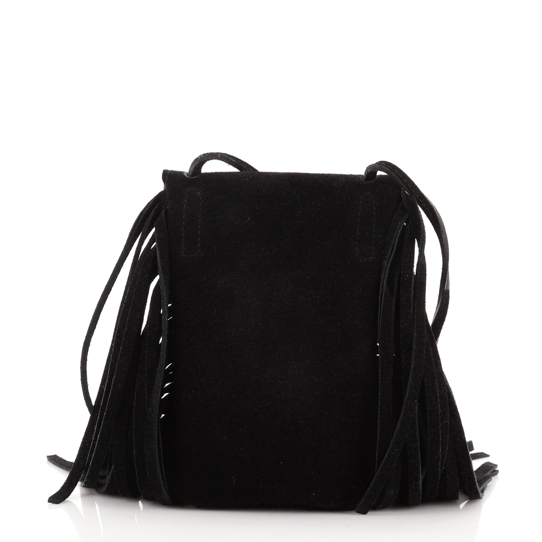 Anita Flat Fringe Crossbody Bag Suede Mini