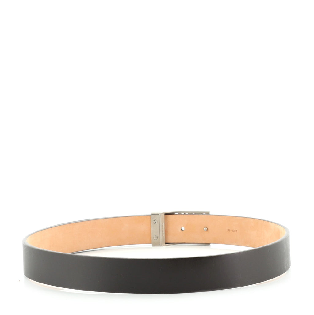 Logo Cutout Buckle Belt Leather Medium 80