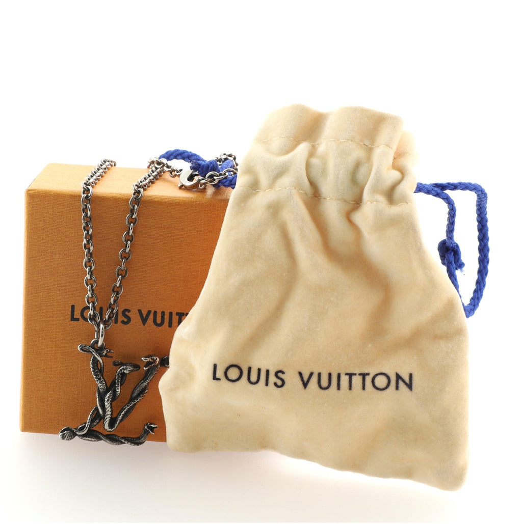 LV Snake Pendant Necklace Metal