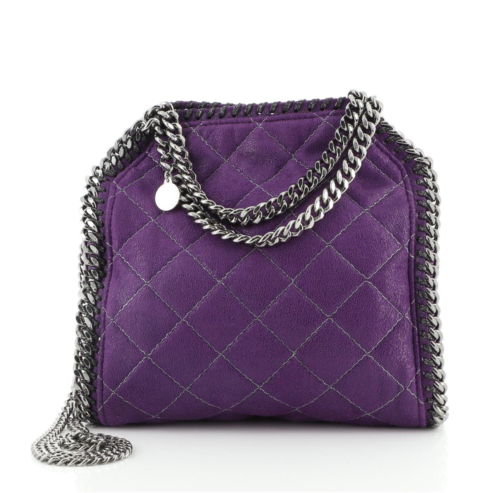 Falabella Fold Over Crossbody Bag Quilted Shaggy Deer Mini