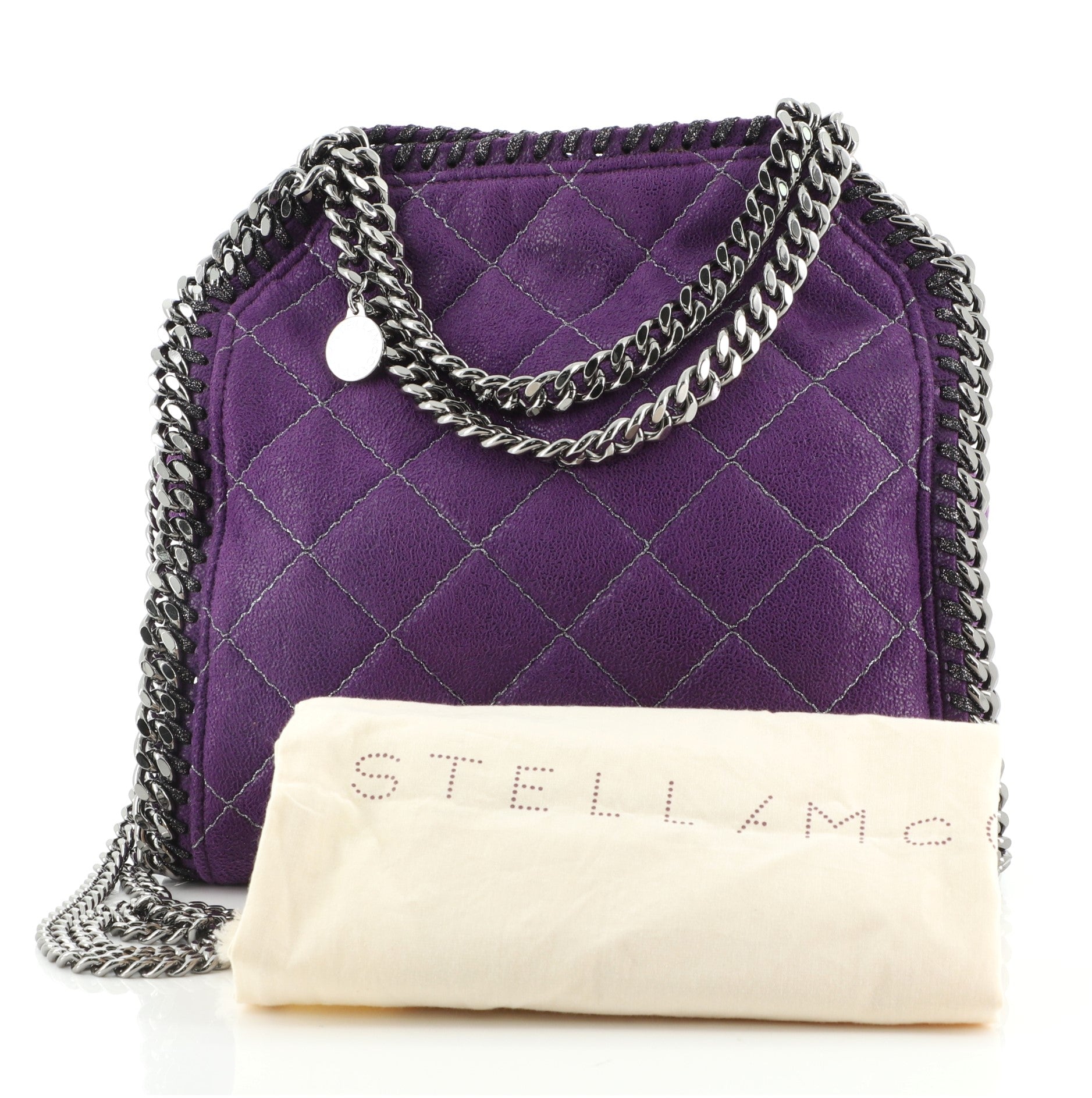 Falabella Fold Over Crossbody Bag Quilted Shaggy Deer Mini