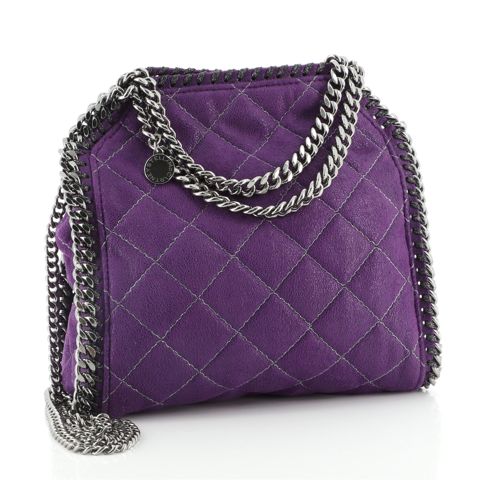 Falabella Fold Over Crossbody Bag Quilted Shaggy Deer Mini