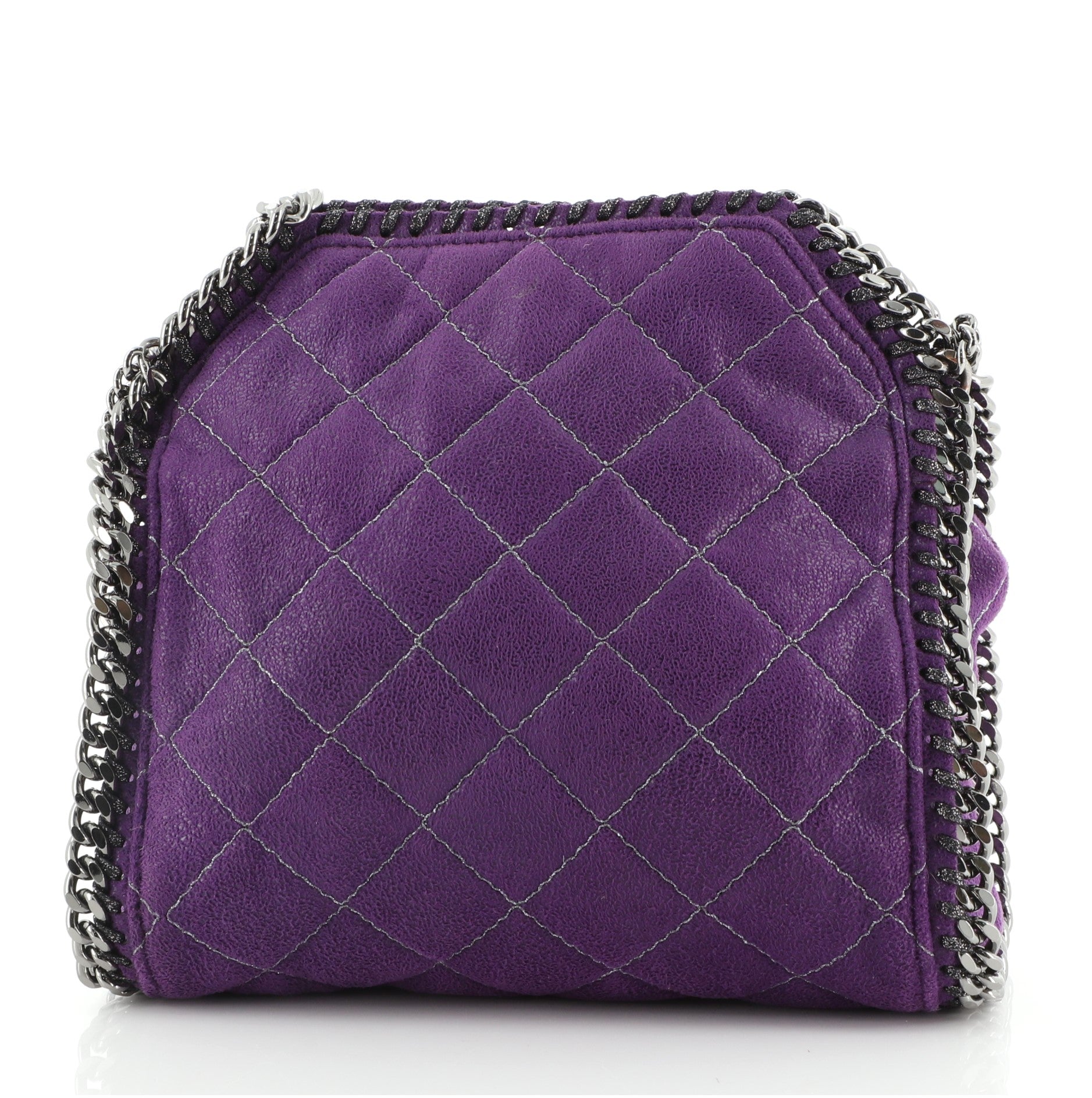 Falabella Fold Over Crossbody Bag Quilted Shaggy Deer Mini