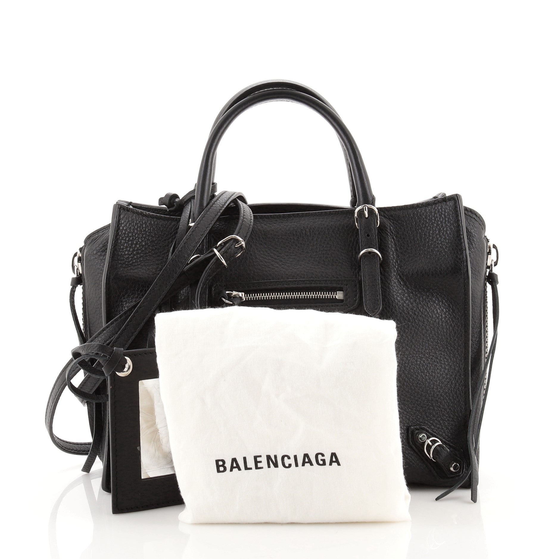 Papier A4 Zip Around Classic Studs Bag Leather Mini