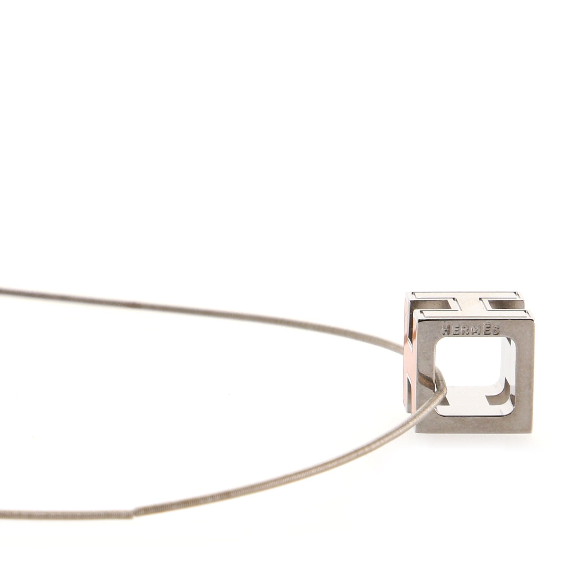 Pop H Cube Pendant Necklace Metal with Enamel