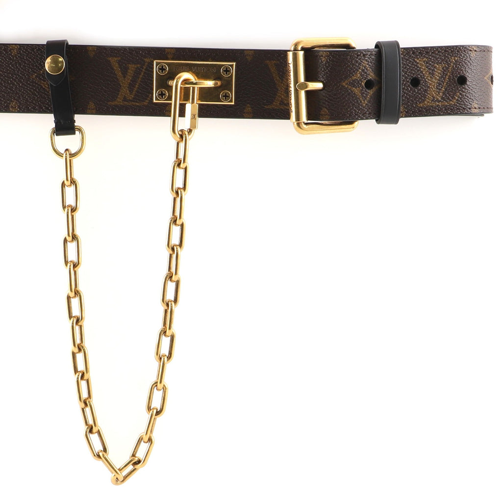Signature Chain Belt Macassar Monogram Canvas Medium 85