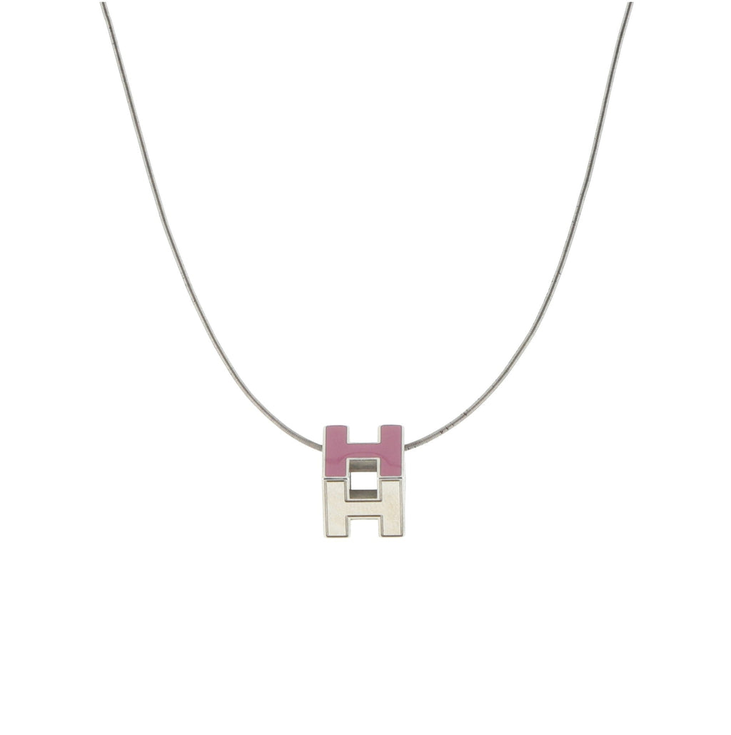 Pop H Cube Pendant Necklace Metal with Enamel