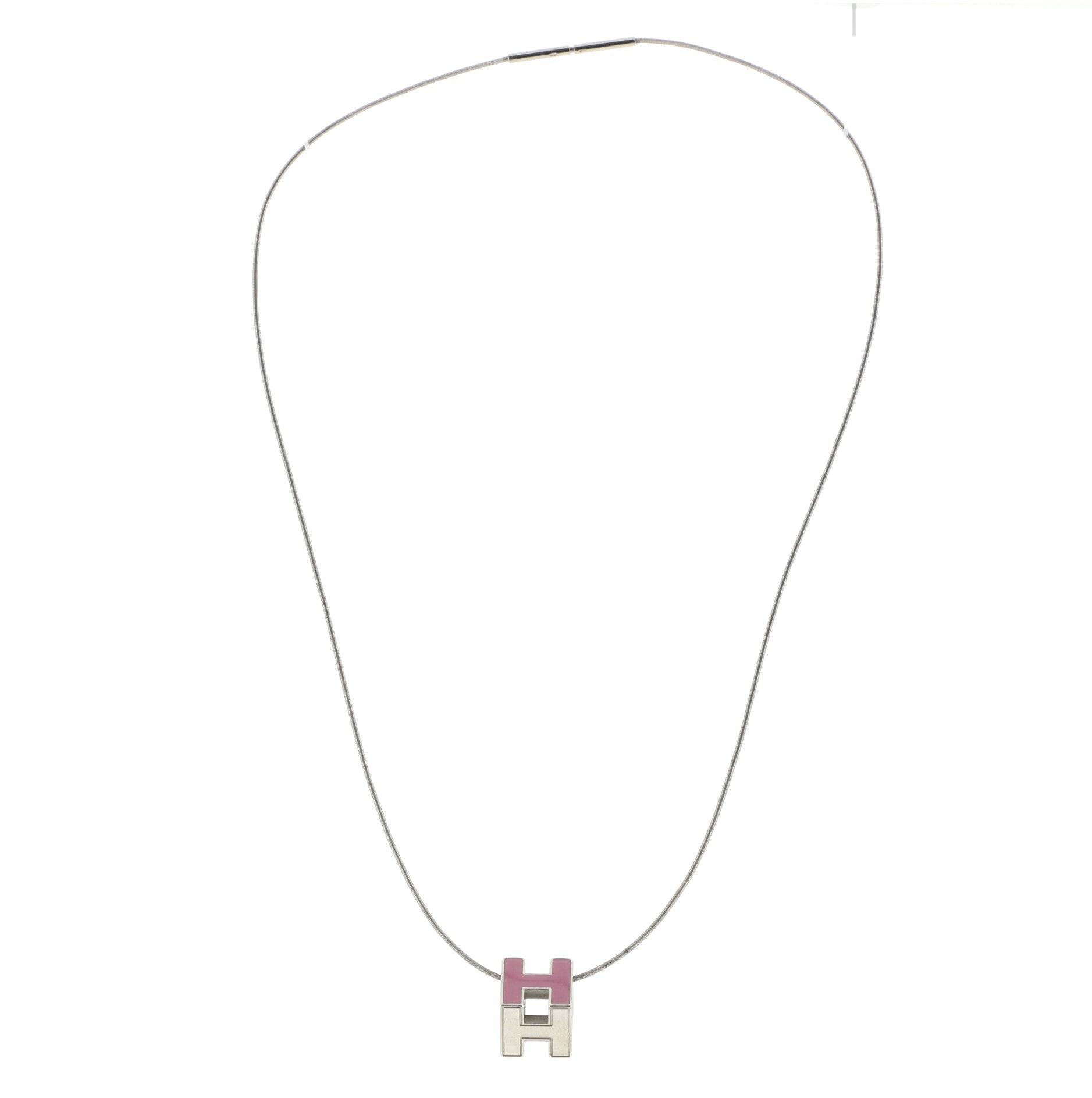Pop H Cube Pendant Necklace Metal with Enamel