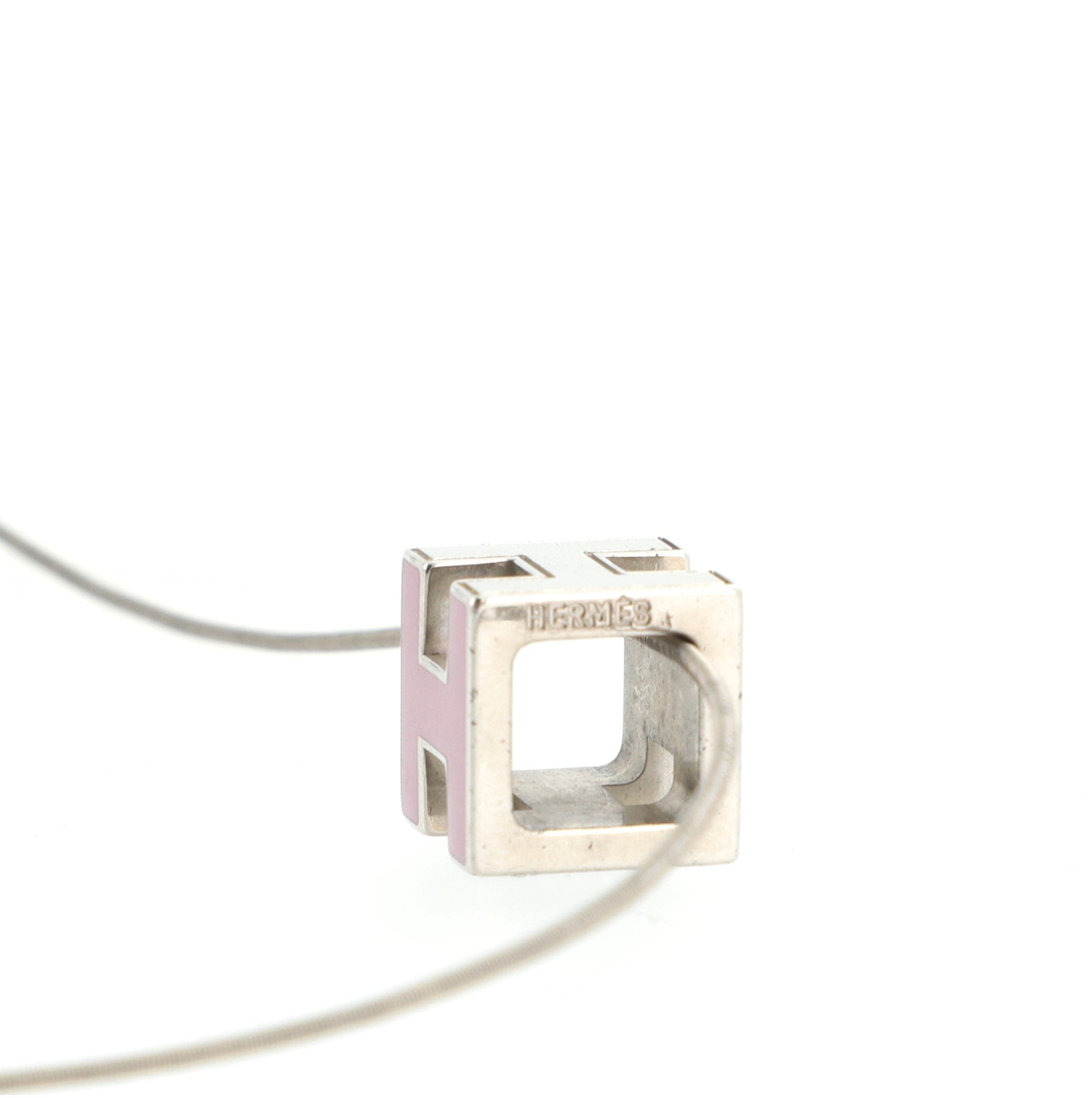 Pop H Cube Pendant Necklace Metal with Enamel