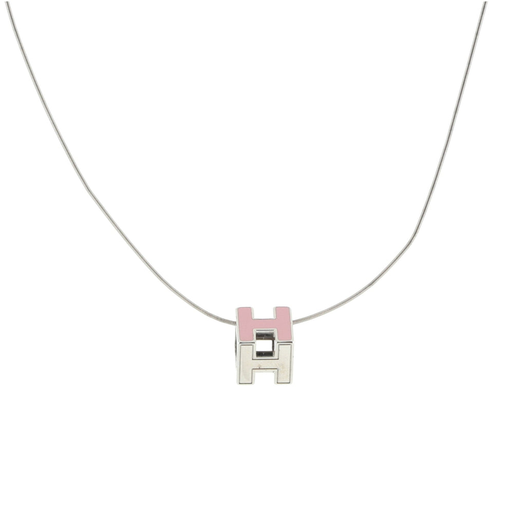 Pop H Cube Pendant Necklace Metal with Enamel