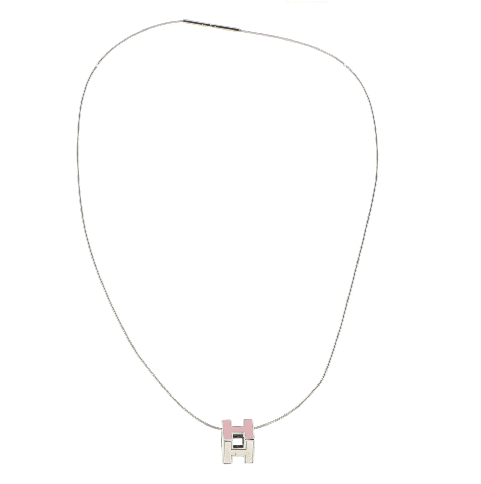 Pop H Cube Pendant Necklace Metal with Enamel