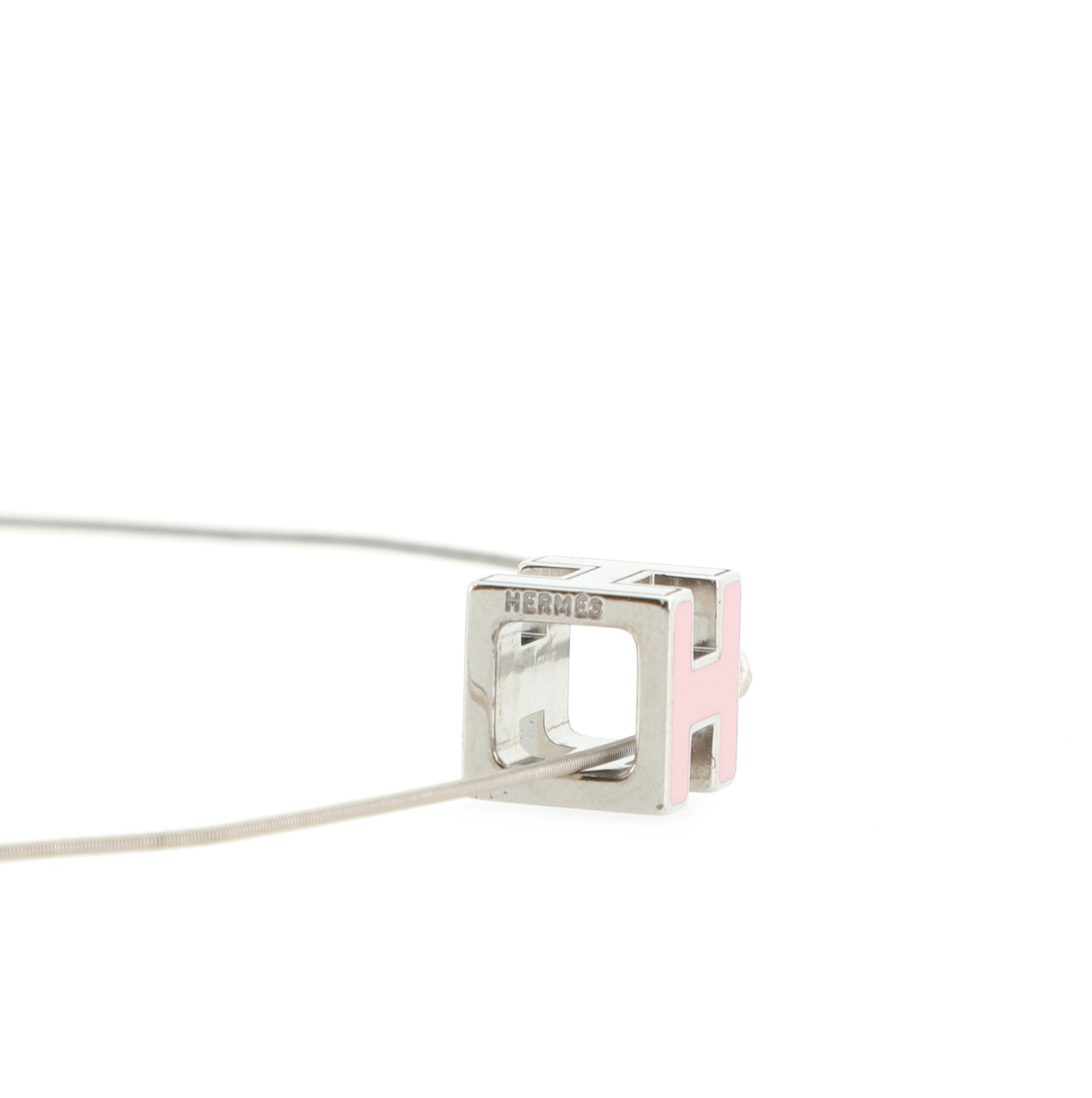 Pop H Cube Pendant Necklace Metal with Enamel