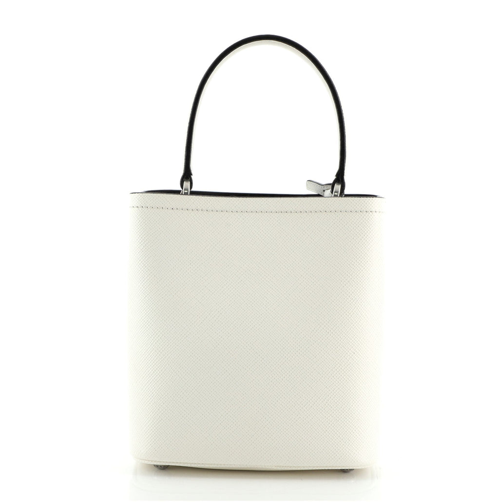 Convertible Bucket Bag Embellished Saffiano Leather Mini