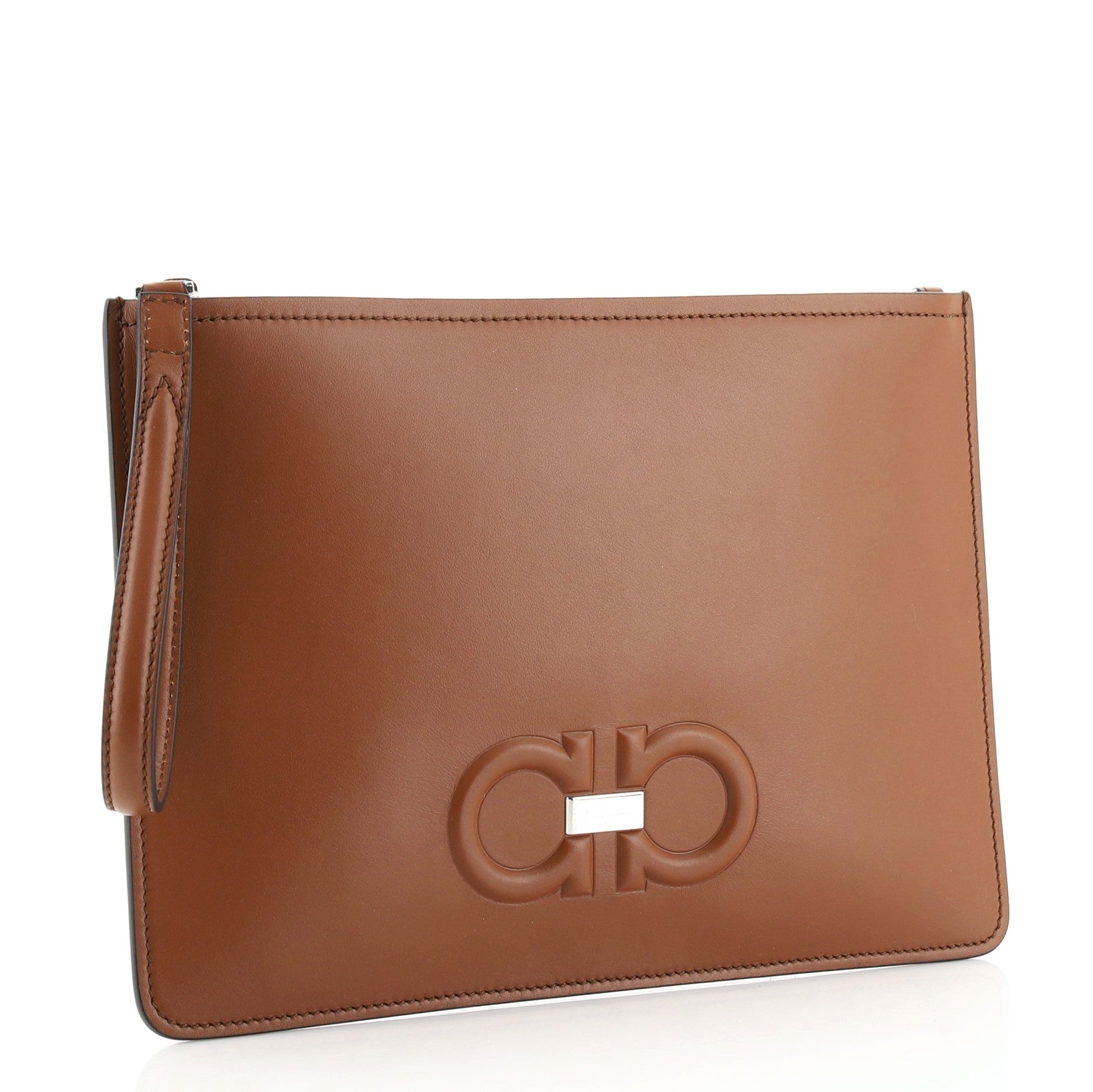 Gancini Wristlet Clutch Leather Medium