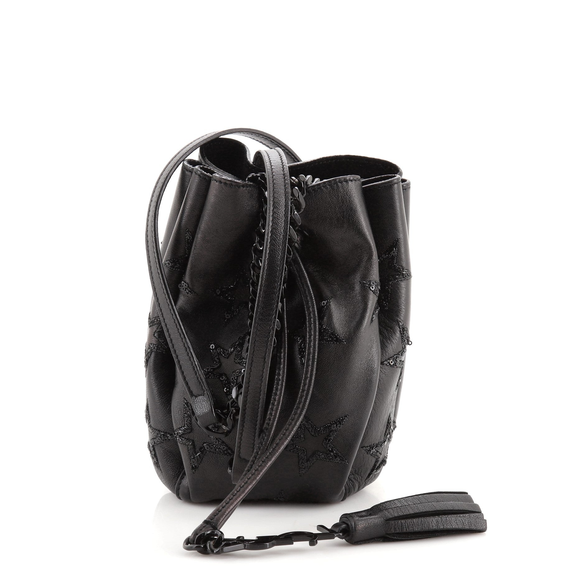 Emmanuelle Bucket Bag Embellished Leather Mini