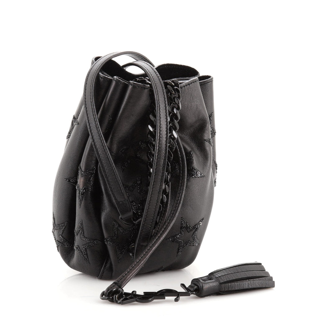 Emmanuelle Bucket Bag Embellished Leather Mini