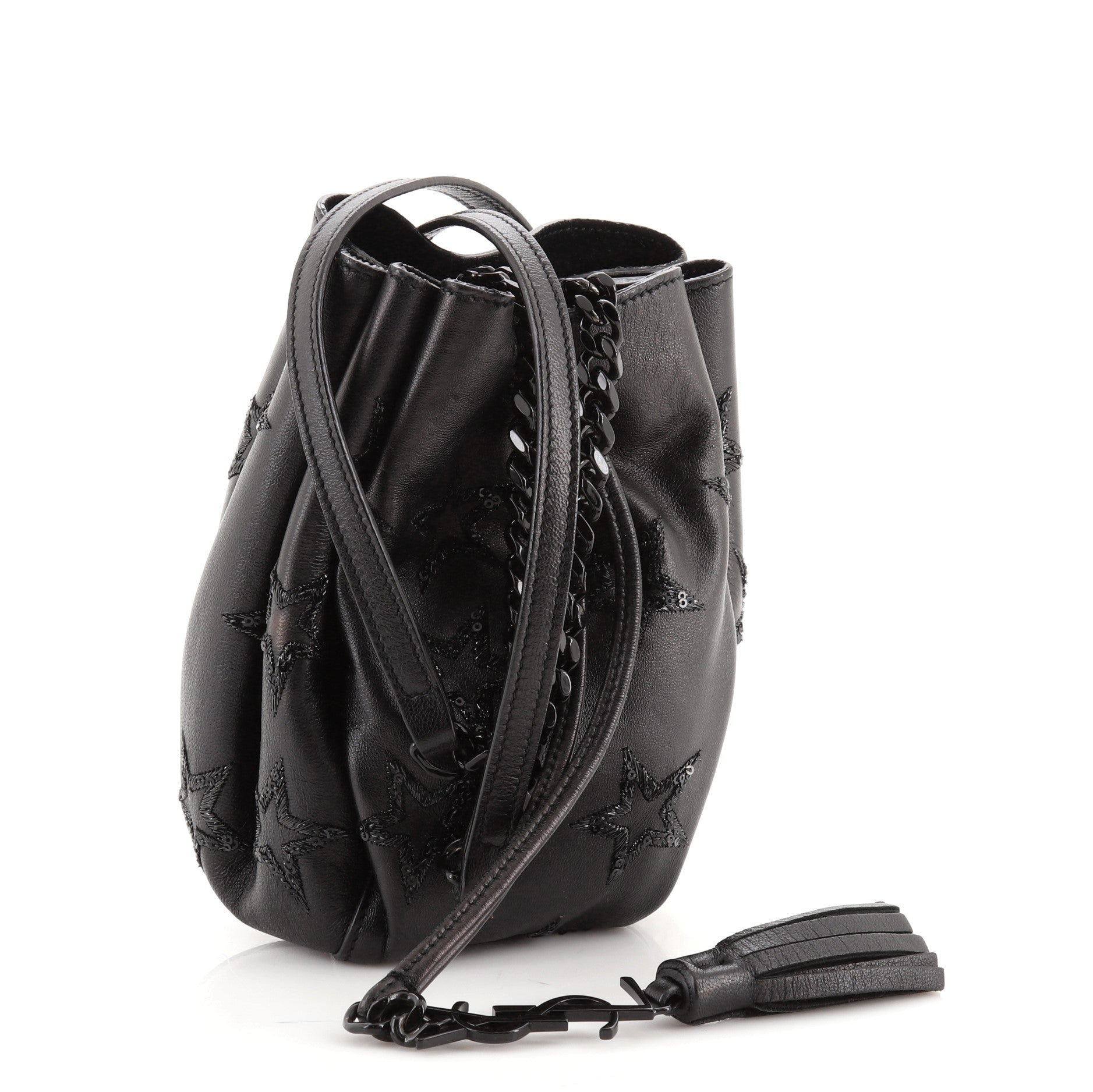 Emmanuelle Bucket Bag Embellished Leather Mini