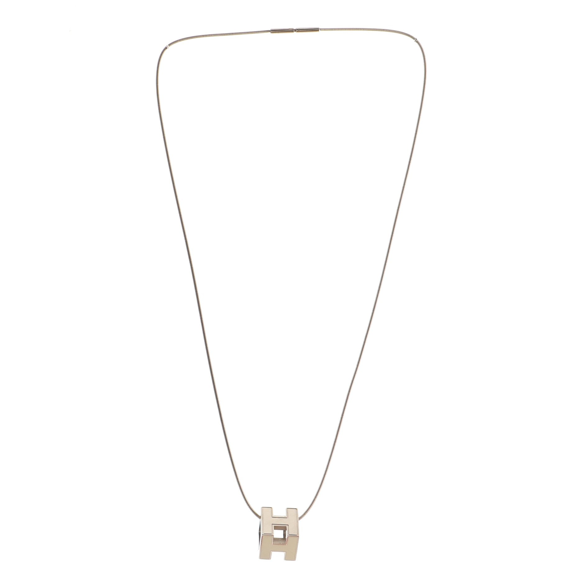 Cage d'H Pendant Necklace Metal with Enamel