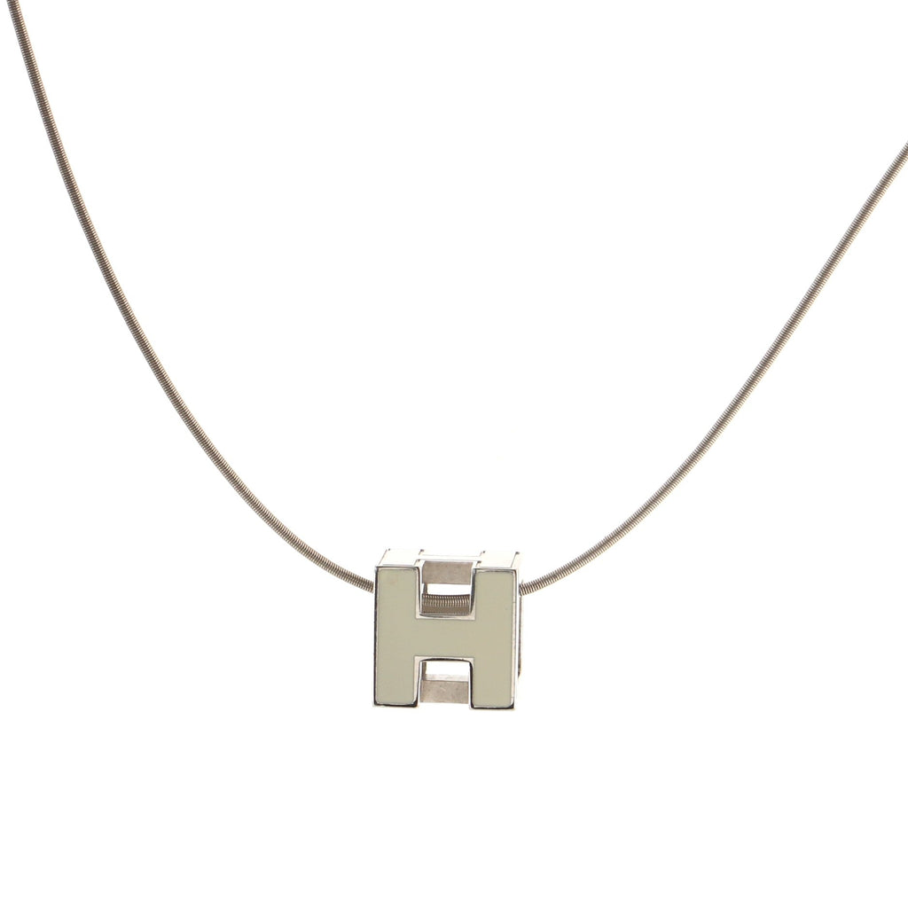 Cage d'H Pendant Necklace Metal with Enamel