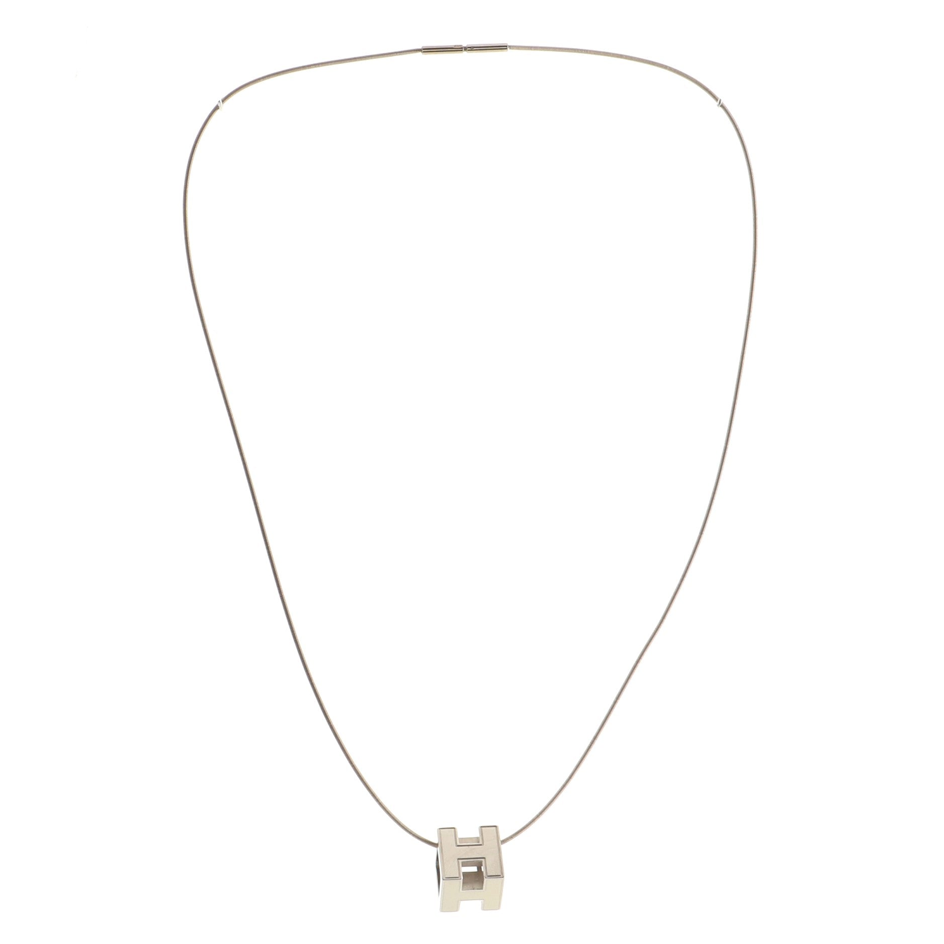Cage d'H Pendant Necklace Metal with Enamel