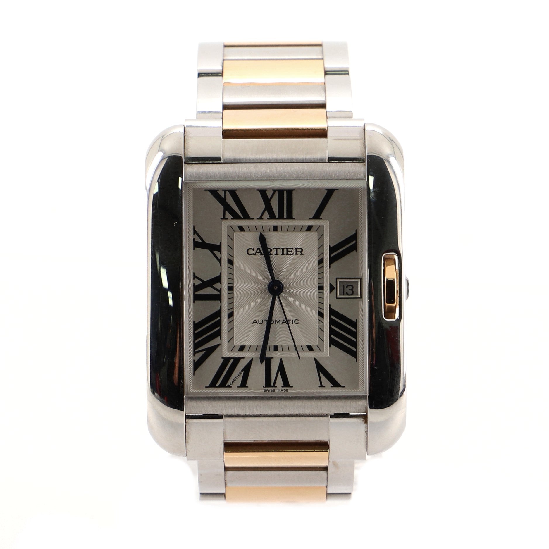 Tank Anglaise Automatic Watch Stainless Steel and Rose Gold 36