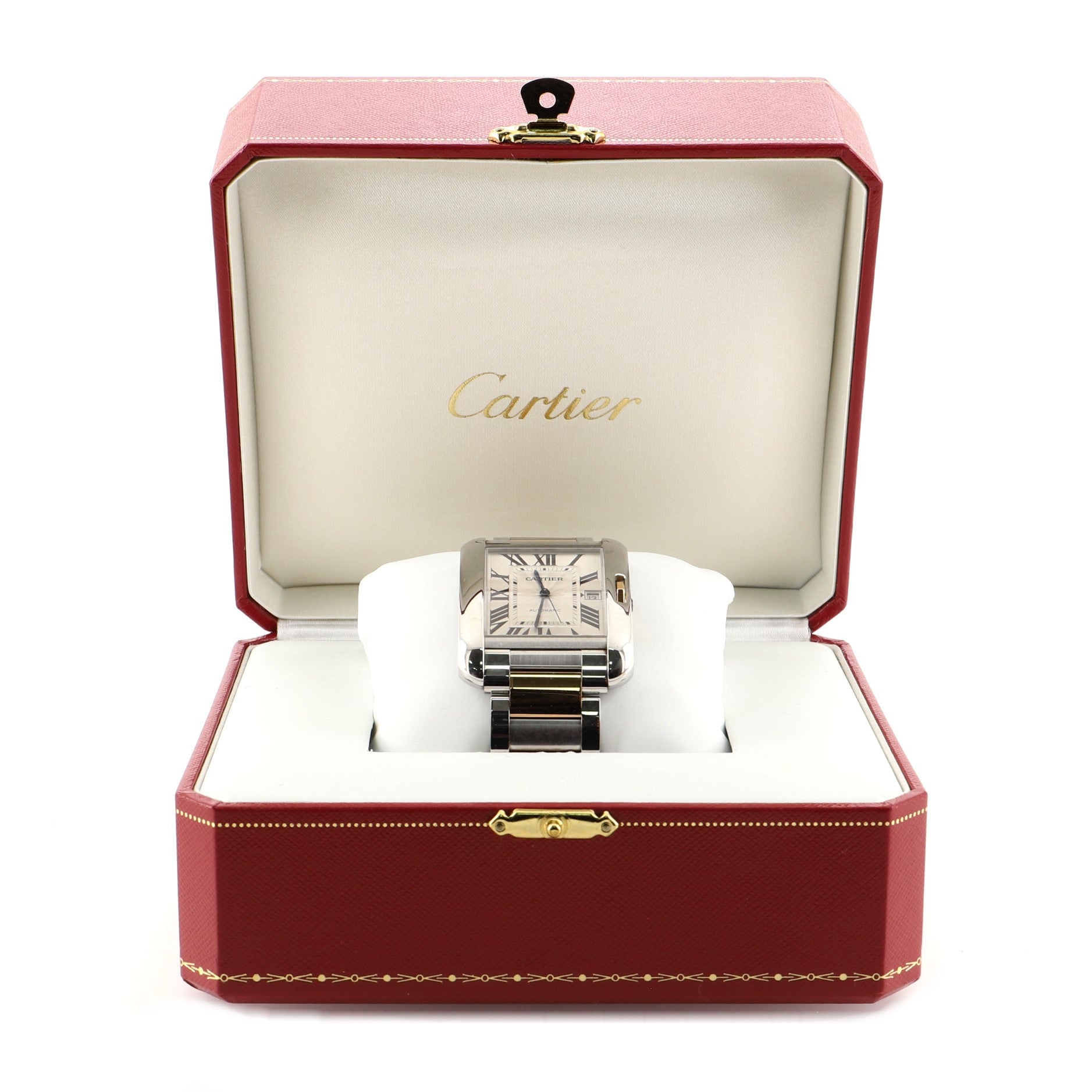 Tank Anglaise Automatic Watch Stainless Steel and Rose Gold 36