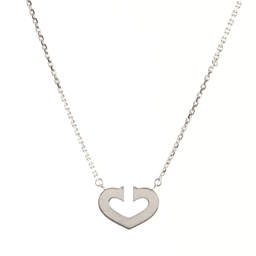 C Heart de Cartier Pendant Necklace 18K White Gold