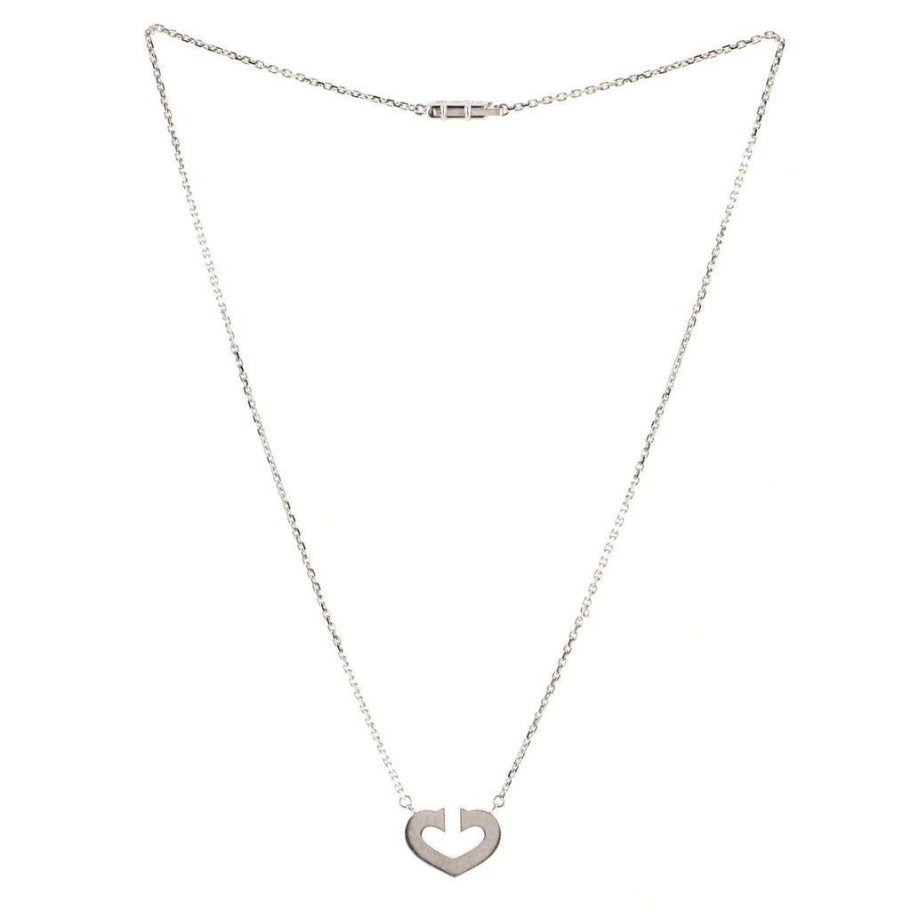 C Heart de Cartier Pendant Necklace 18K White Gold
