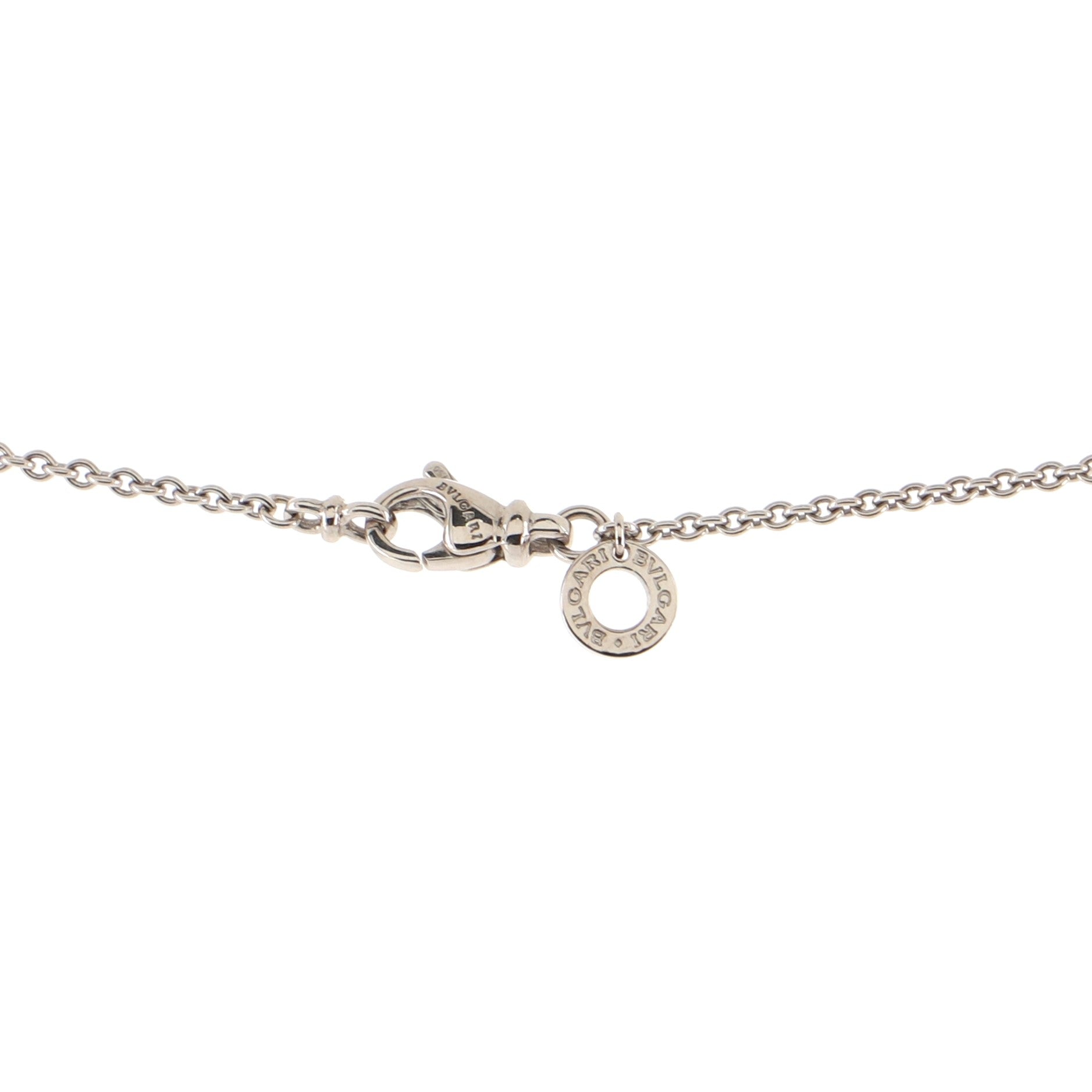 B.Zero1 Round Pendant Necklace 18K White Gold with Diamonds Small