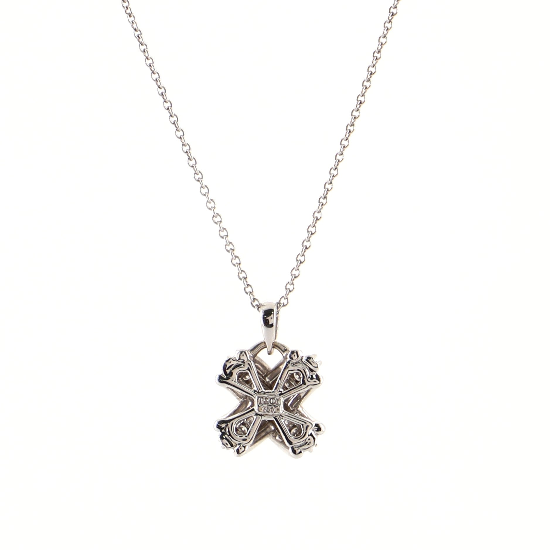 Signature X Pendant Necklace 18K White Gold with Diamonds