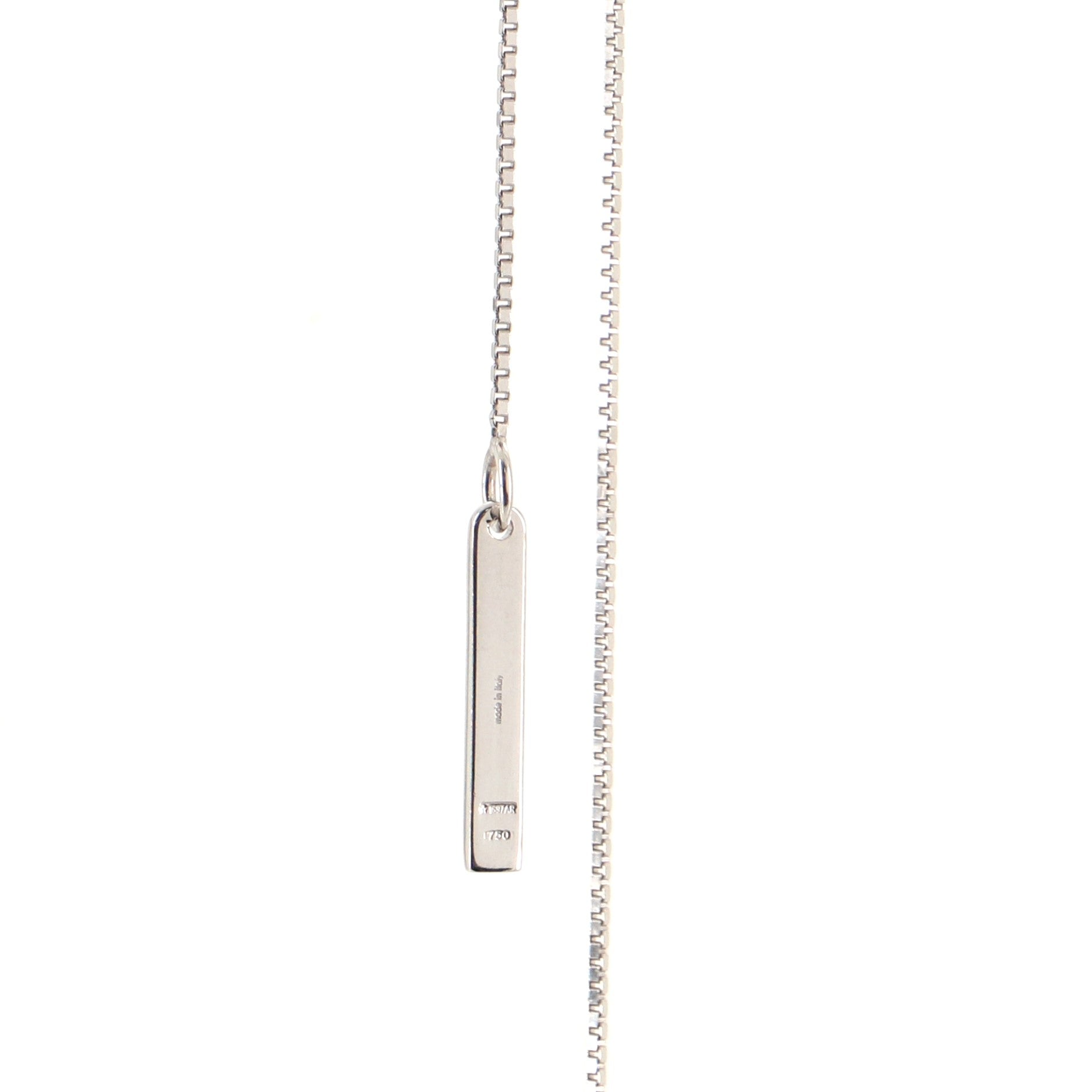 Logo Lariat Necklace 18K White Gold