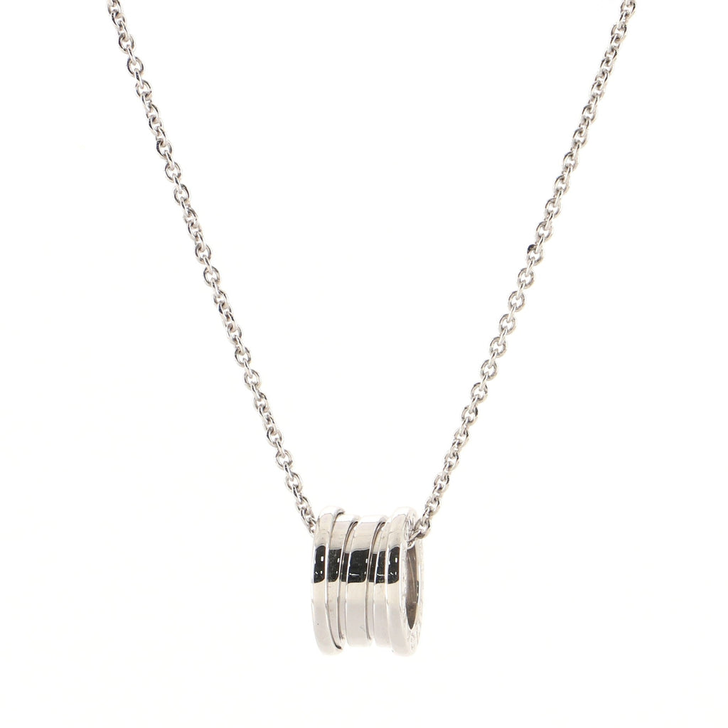 B.Zero1 Round Pendant Necklace 18K White Gold Small