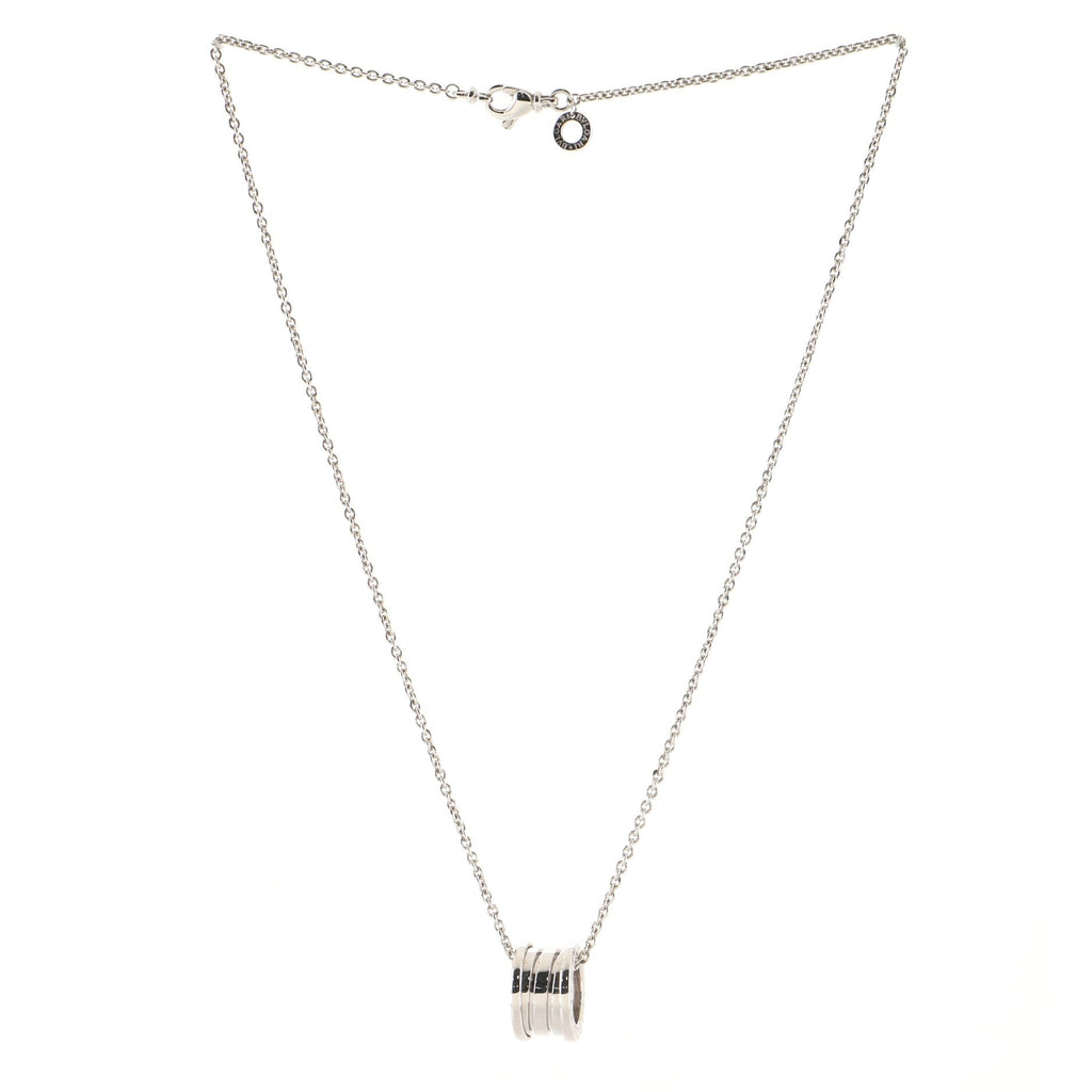 B.Zero1 Round Pendant Necklace 18K White Gold Small
