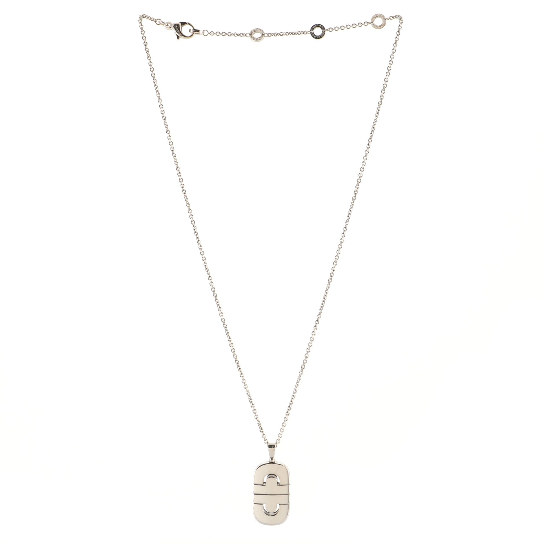 Parentesi Pendant Necklace 18K White Gold