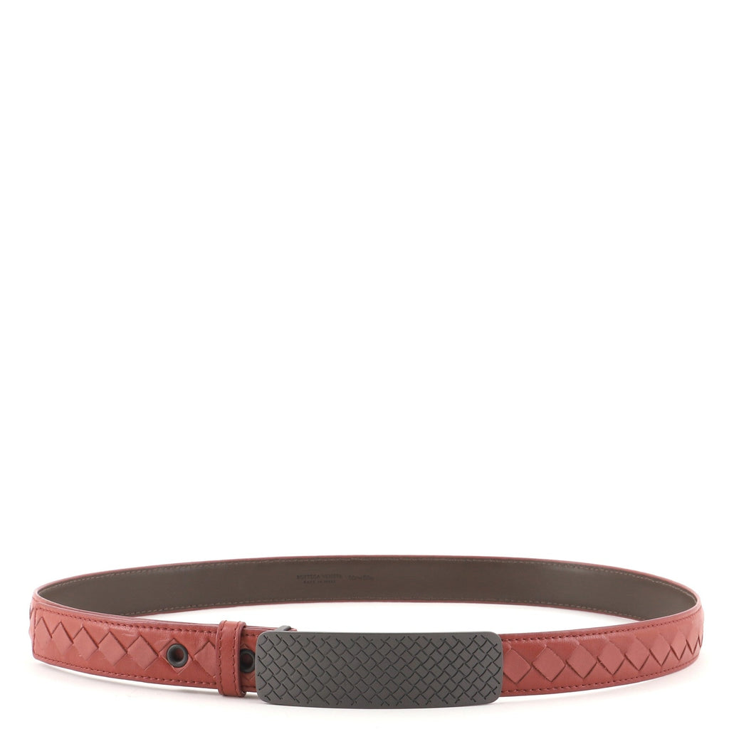 Intrecciato Engraved Buckle Belt Intrecciato Nappa Thin 90
