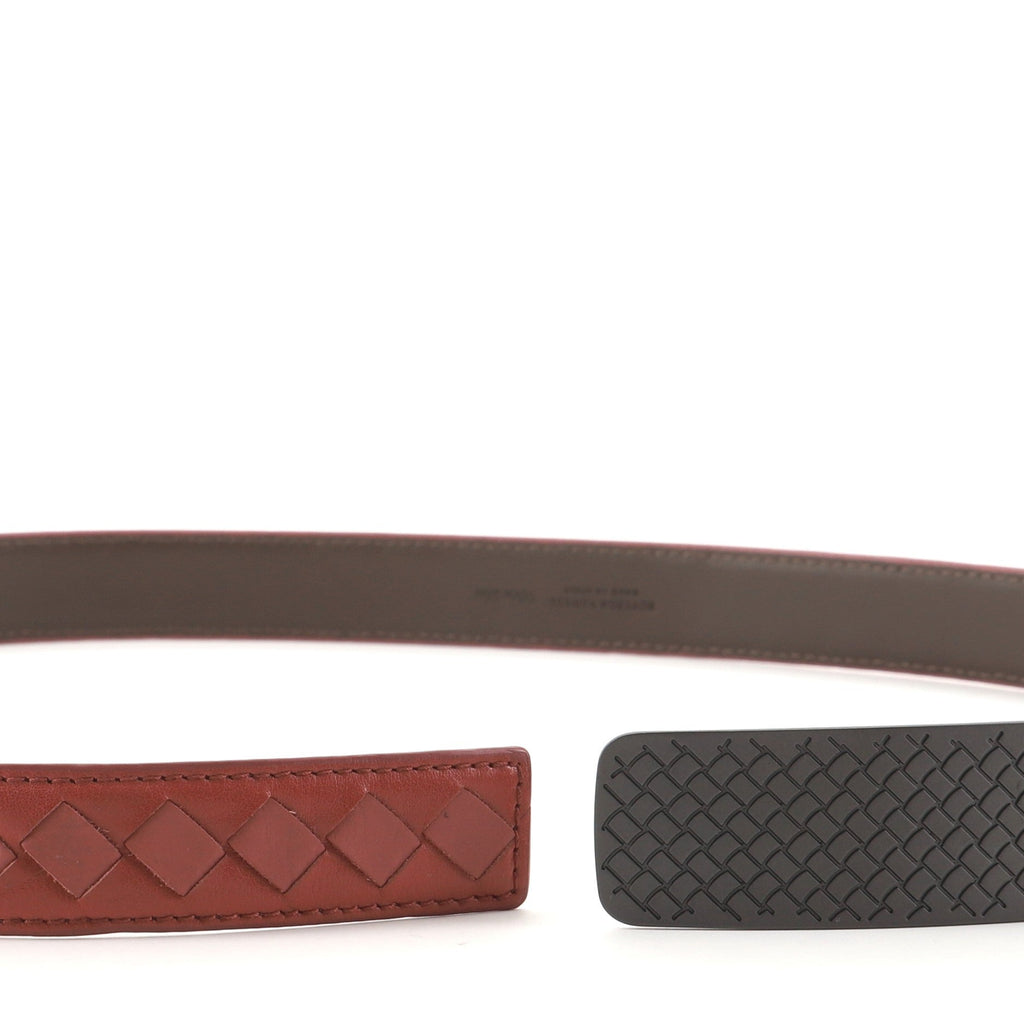 Intrecciato Engraved Buckle Belt Intrecciato Nappa Thin 90