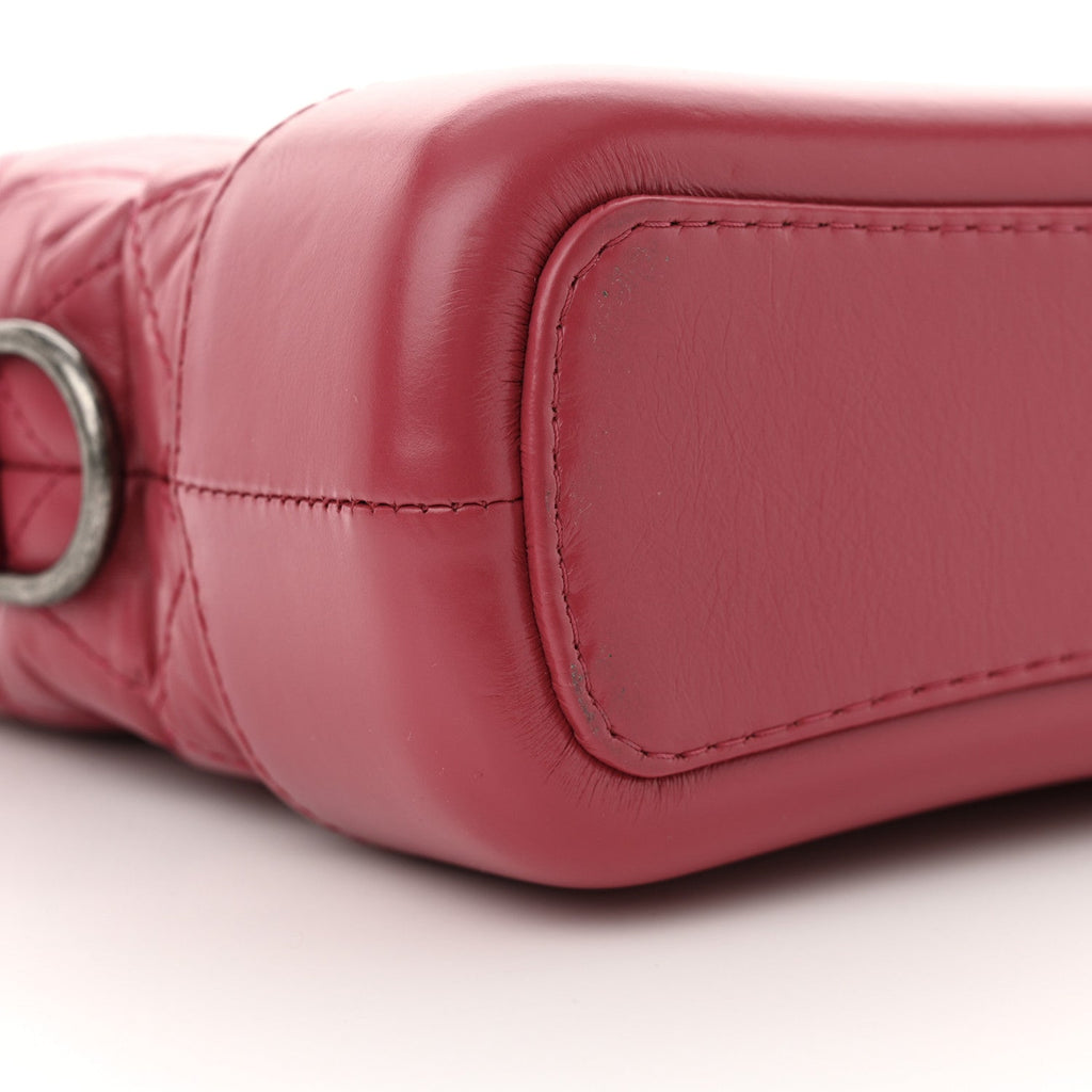 Aged Calfskin Quilted Small Gabrielle Hobo Fuchsia