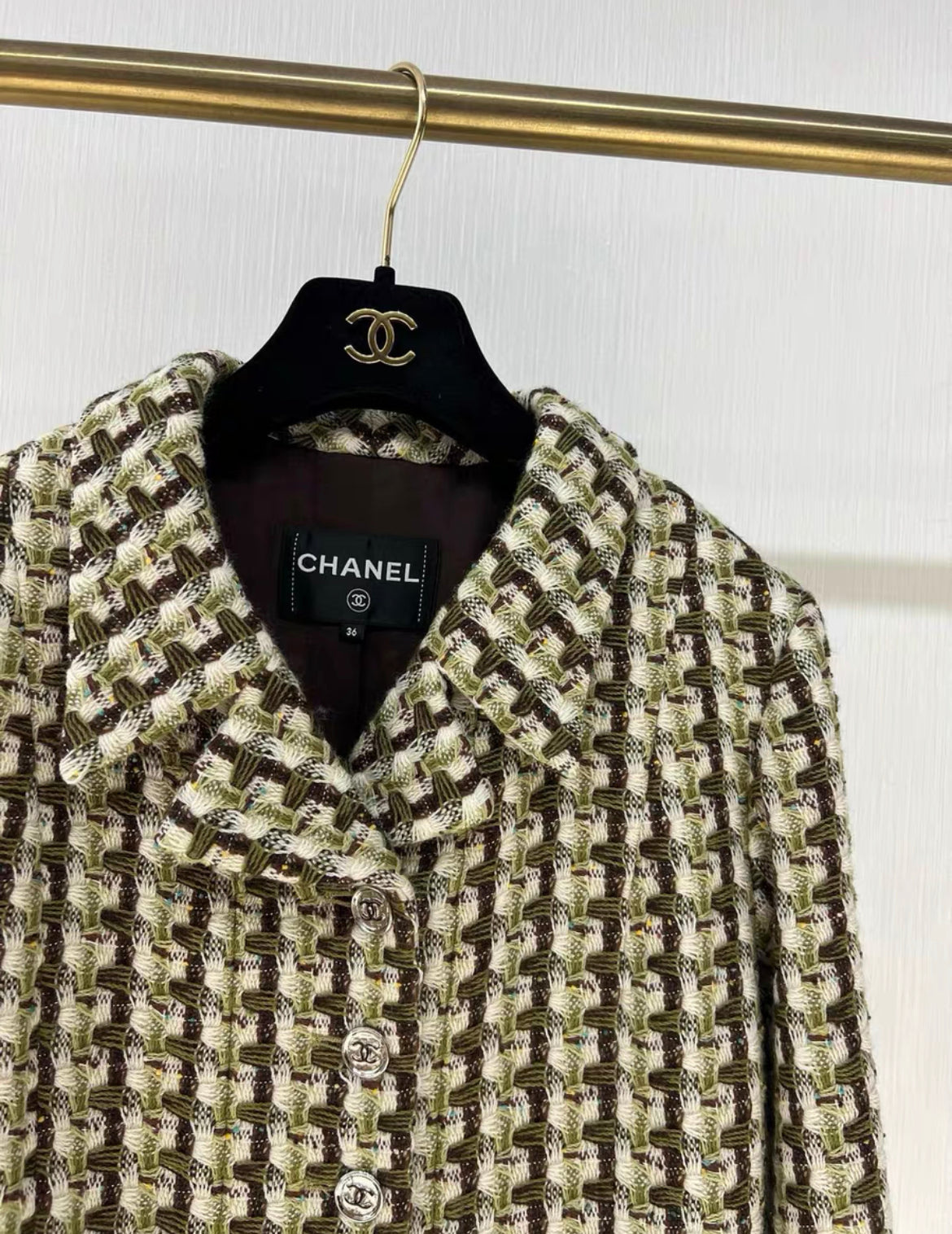 Chanel 23A wool tweed jacked size 36
