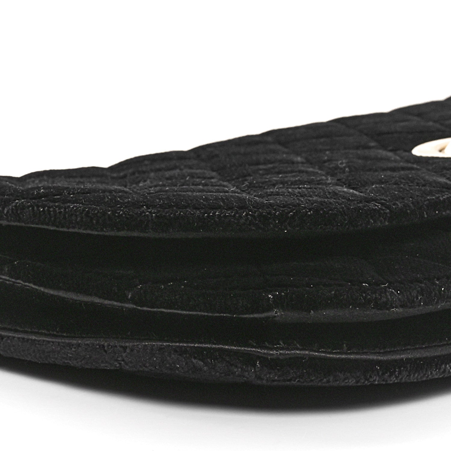 Velvet Quilted CC Pearl Clutch Black