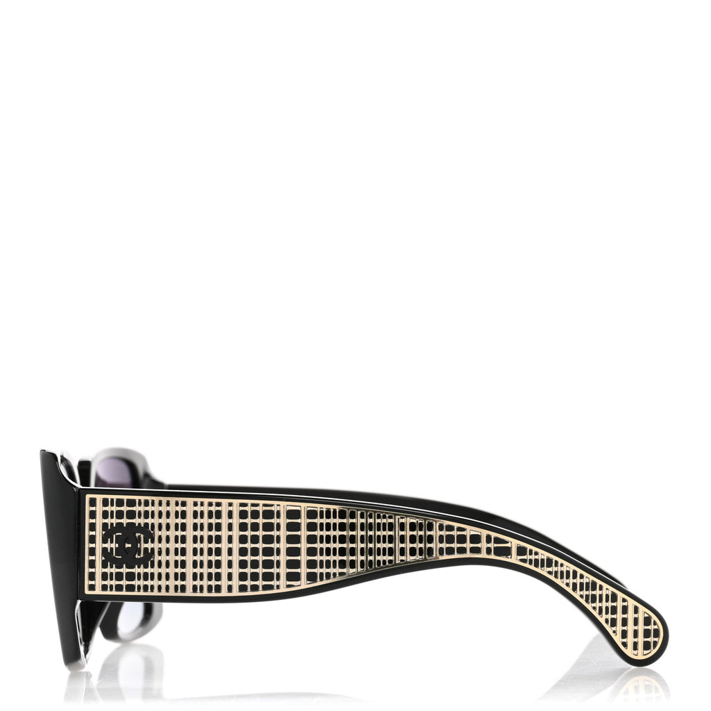 Acetate Rectangle Sunglasses 71551A Black