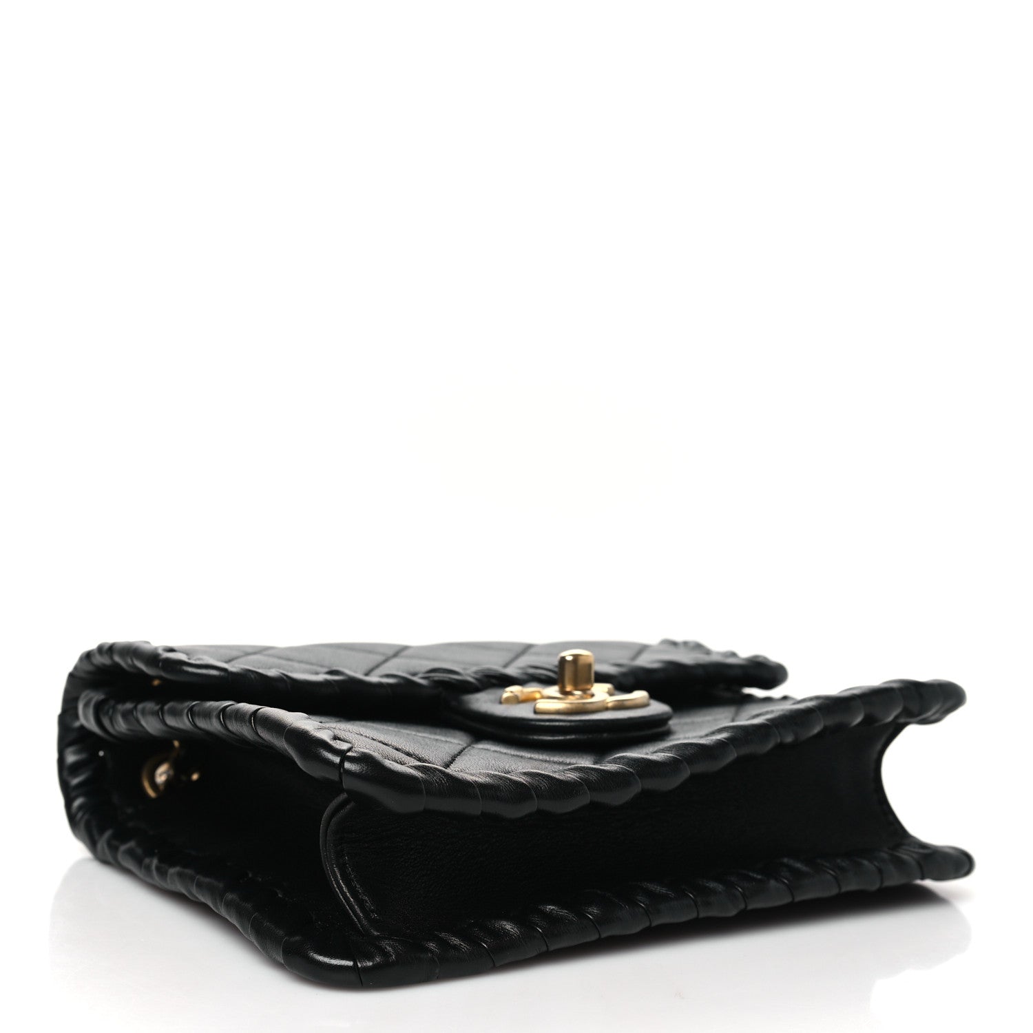 Calfskin Braided Mini My Own Frame Flap Black