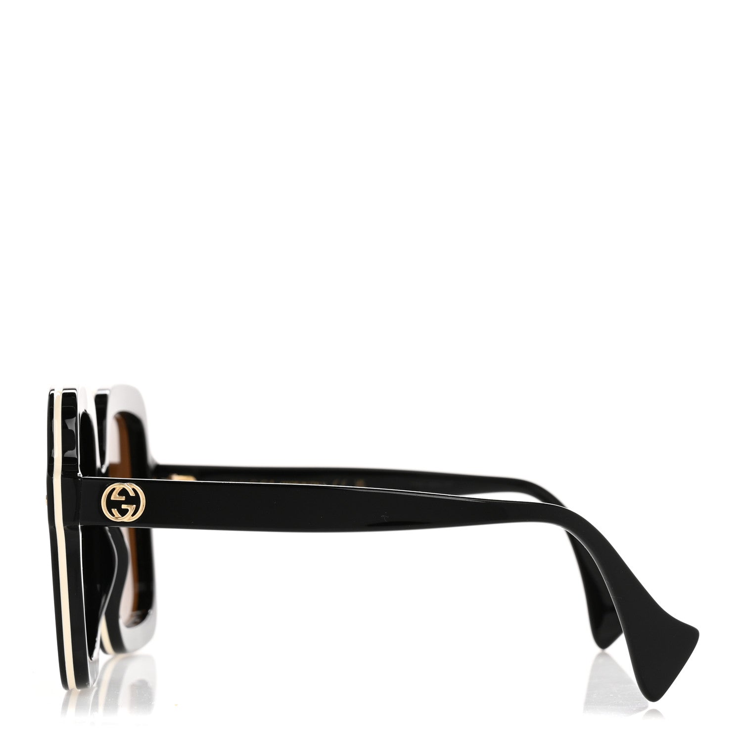 Acetate Round Frame Sunglasses GG1241S Black White