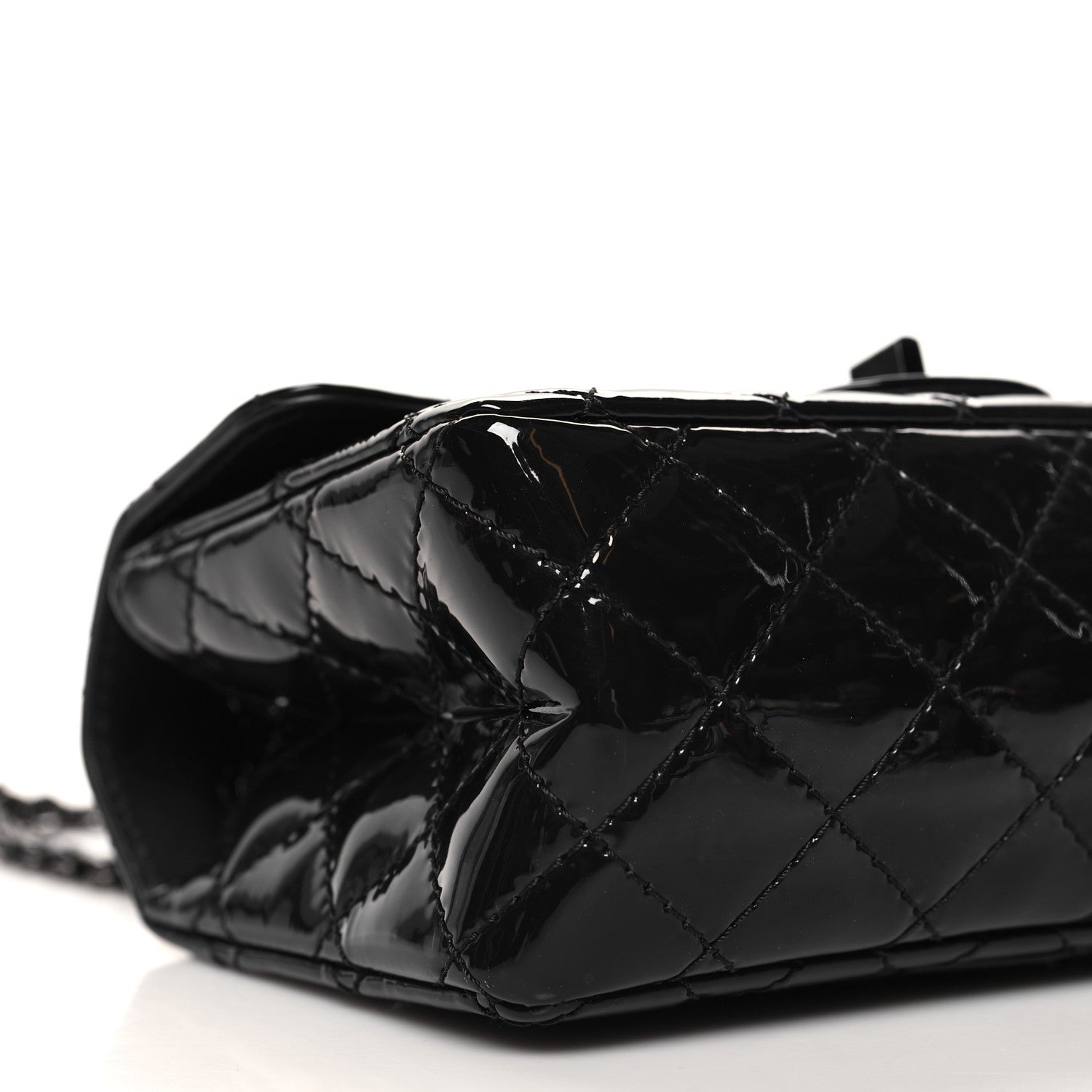 Patent Calfskin Quilted 2.55 Reissue Mini Flap So Black