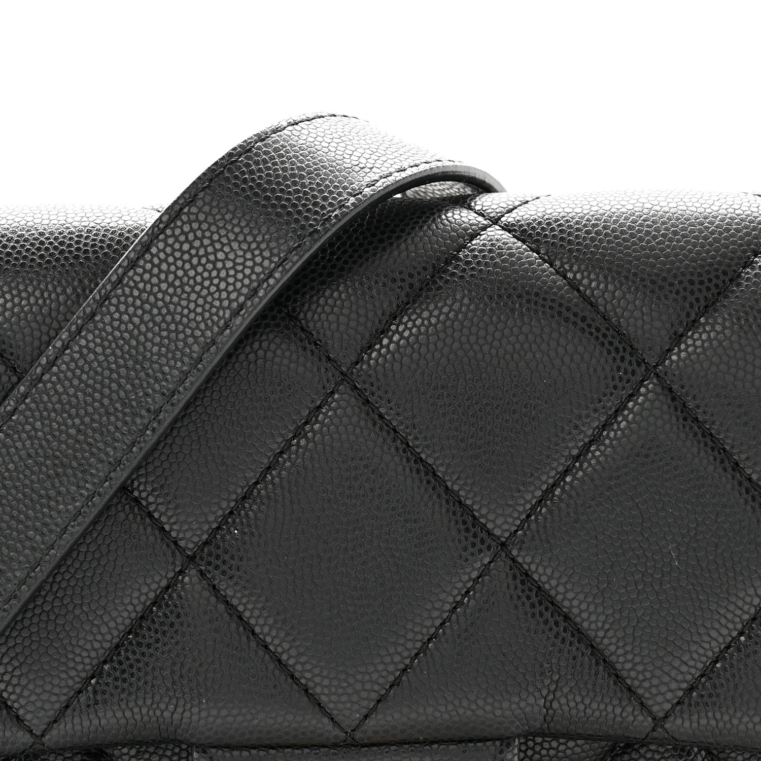 Caviar Quilted Mini Twist Your Buttons Flap Black