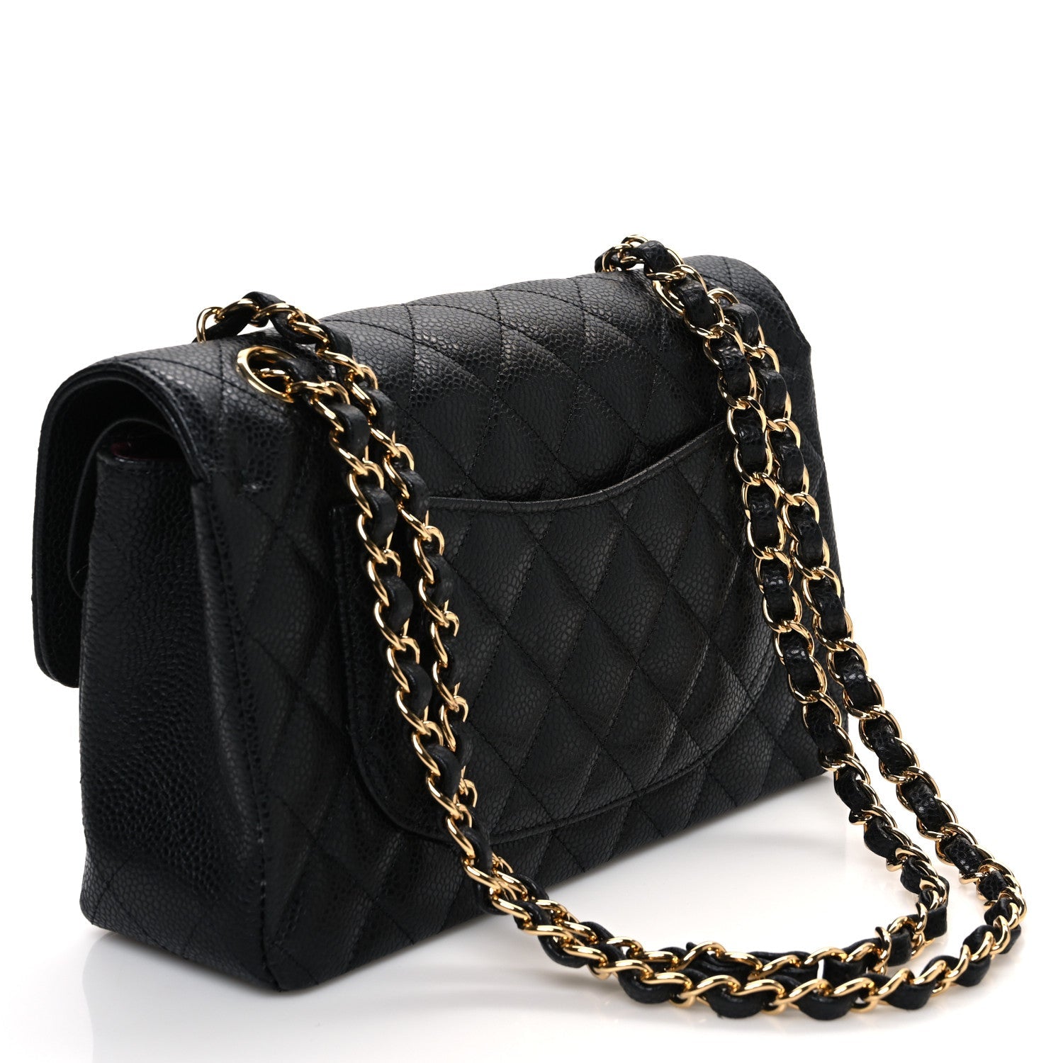 Caviar Quilted Small Double Flap Black