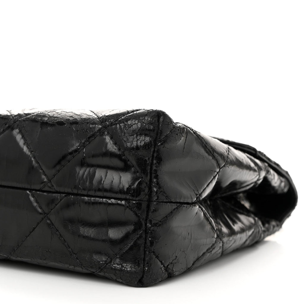 Vinyl Quilted In the Business Flap Bag Black