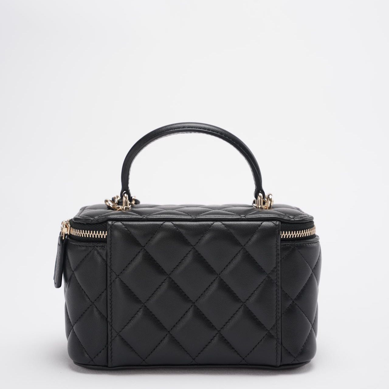 Chanel Vanity Case Bag Black Quilted Lambskin Bag with Gold Hardware 2021