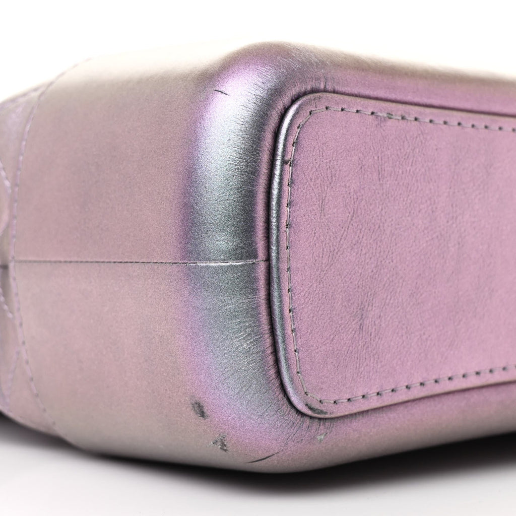 Iridescent Lambskin Calfskin Quilted Medium Gabrielle Hobo Light Purple