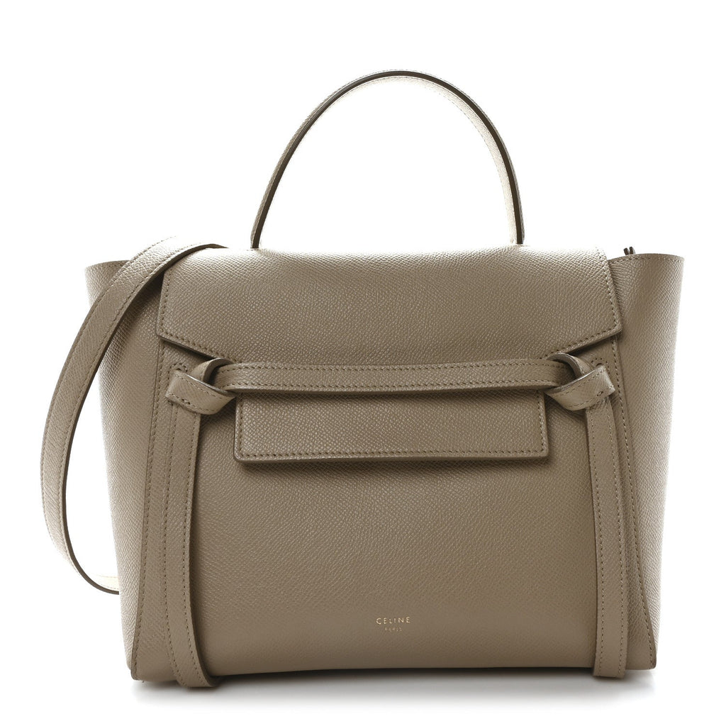 Grained Calfskin Micro Belt Bag Light Taupe